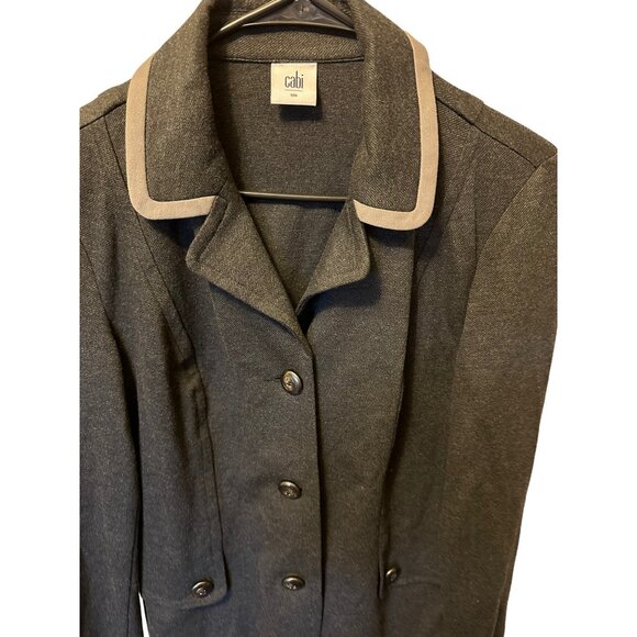 ✌️ 2/$40 ✌️ Cabi Charcoal Gray Button Down Blazer Small and Stretchy Material - Picture 2 of 7